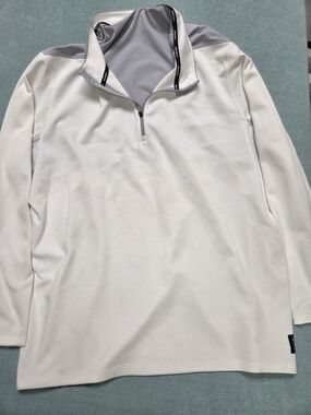 Nike Golf Light Gray and White Dri-FIT Pullover